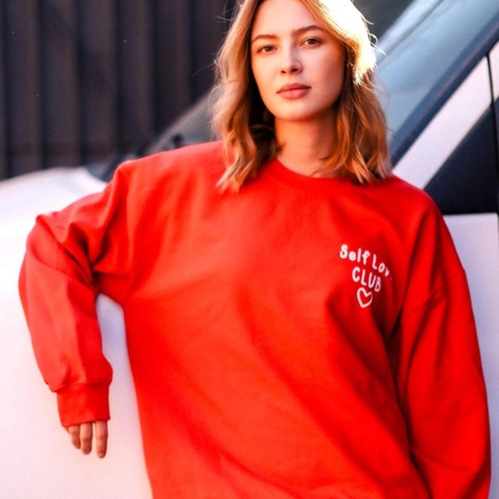 Self Love Club Red Long Sleeve Sweatshirt